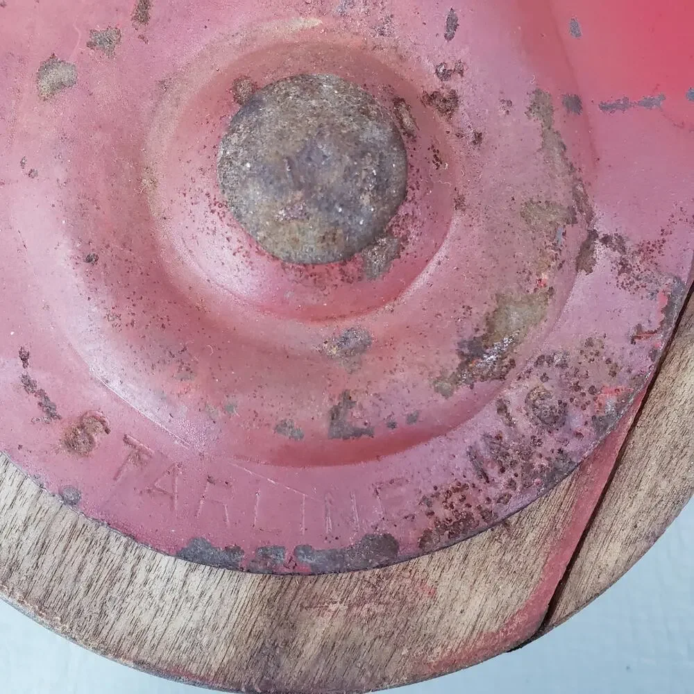 Vintage Antique Cast Iron Wood Hay Barn Rope Pulley Starline